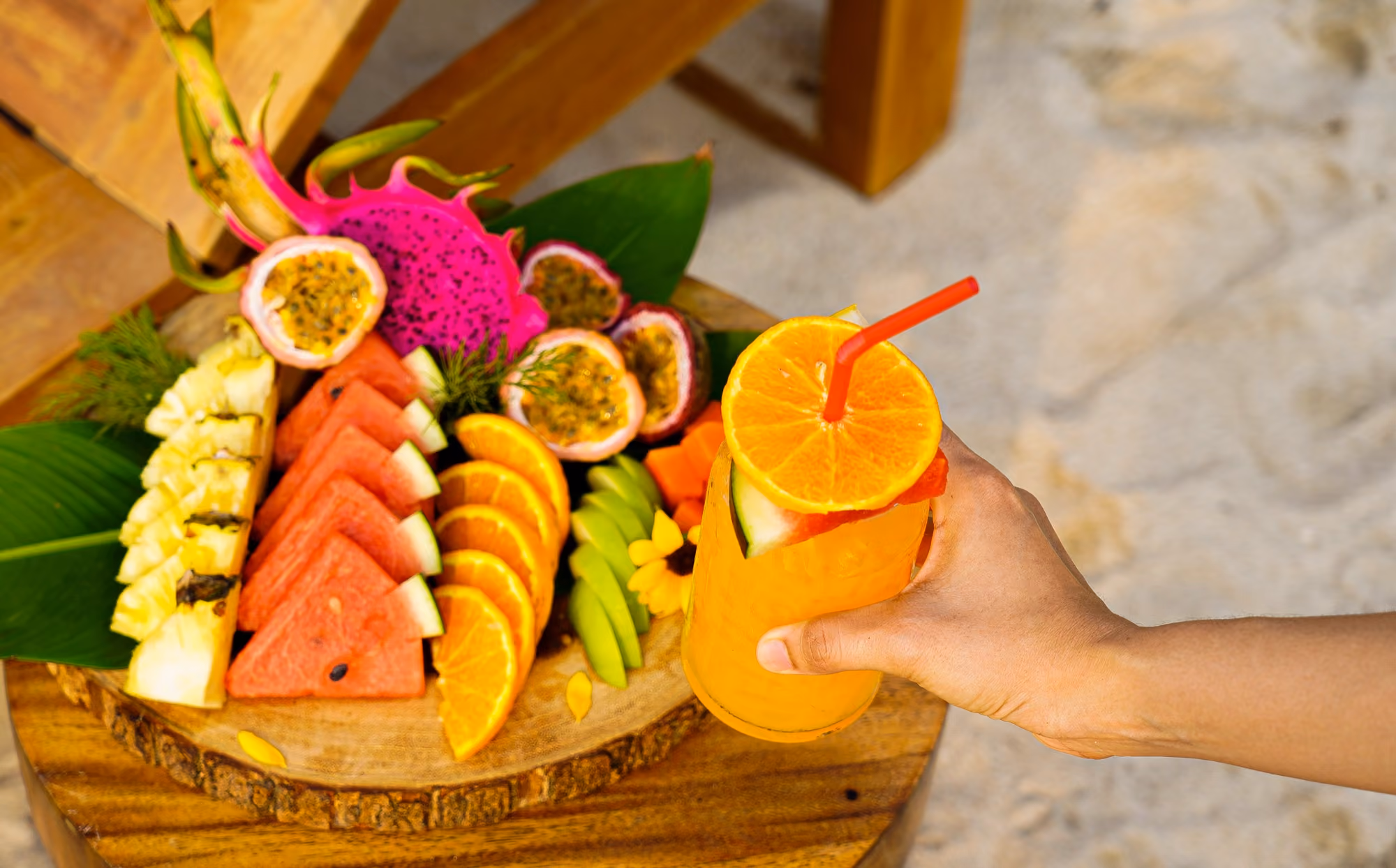 Beachfront Bar — Fruit platter on the beach 4