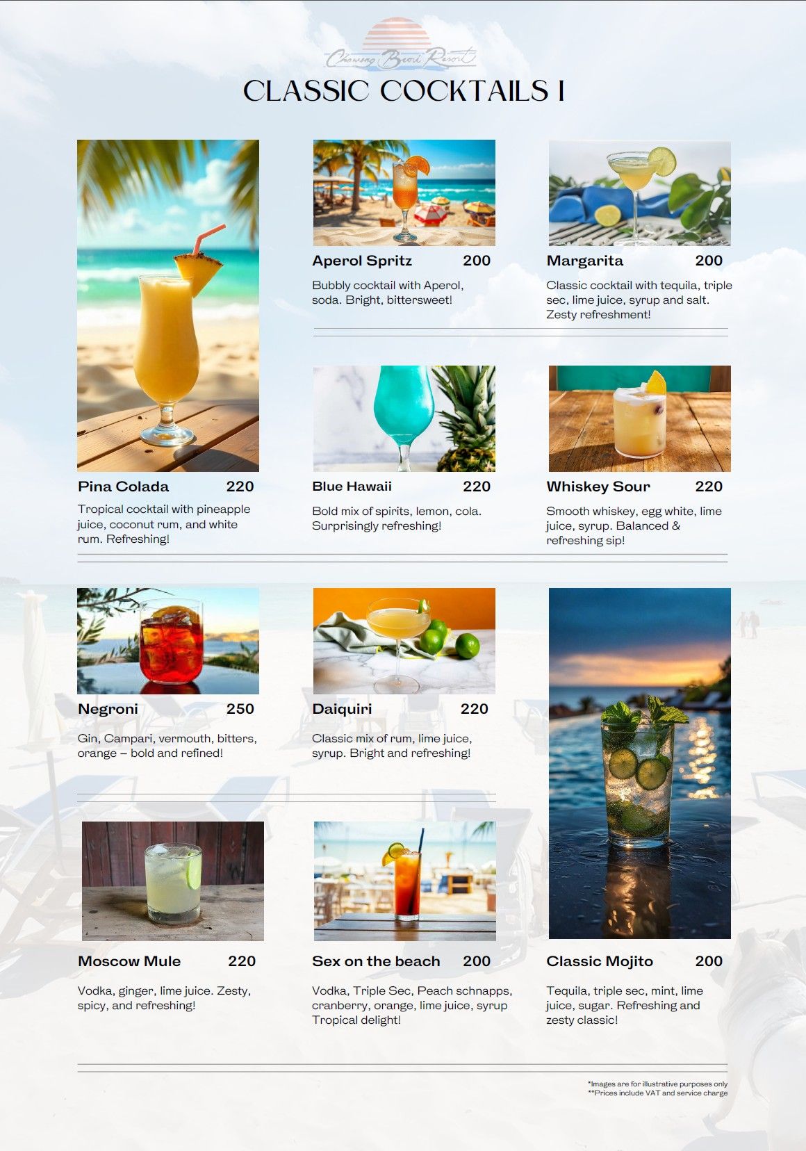 FIP Sunset Beach Party Menu
